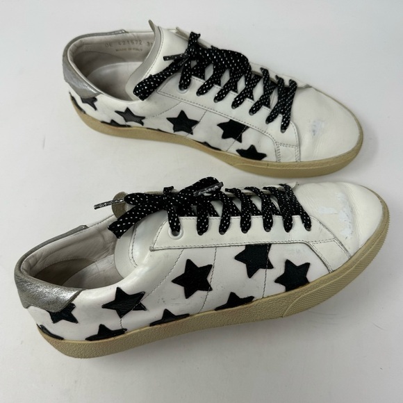 SAINT LAURENT Leather Low-Top Sneakers size 39 - Picture 1 of 8